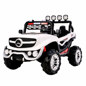 Camioneta Benz eléctrica de 2 plazas para niños de 12V10A con capacidad de peso de 60 kilos, control parental, Bluetooth, luces LED, llantas en goma