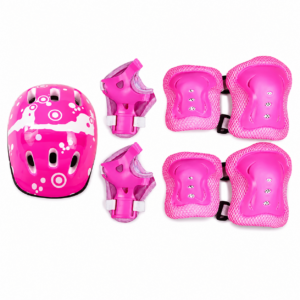 Set de Protección Infantil Completo – Casco, Rodilleras, Coderas y Muñequeras