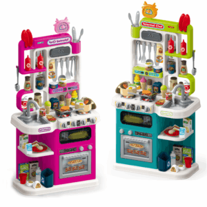 Juego de cocina para niños, 138piezas, estufa de cocina, fregadero, horno, juguetes de cocina con luces y sonidos realistas, juguetes de juego de simulación