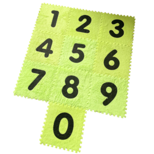 Tapete números textura gamuza por 10 piezas