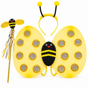 Set de Abejita para Niña – Alas + Diadema + Cetro