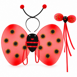 Set de Mariquita para Niña – Alas + Diadema + Cetro