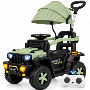 Carro Eléctrico Infantil 6V con Control Remoto, Techo y Guía Parental