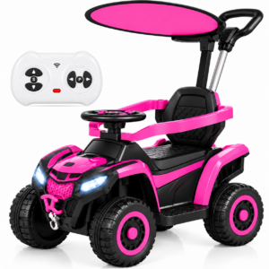 Carro Eléctrico Montable Infantil 6V con Control Parental, Guía y Techo